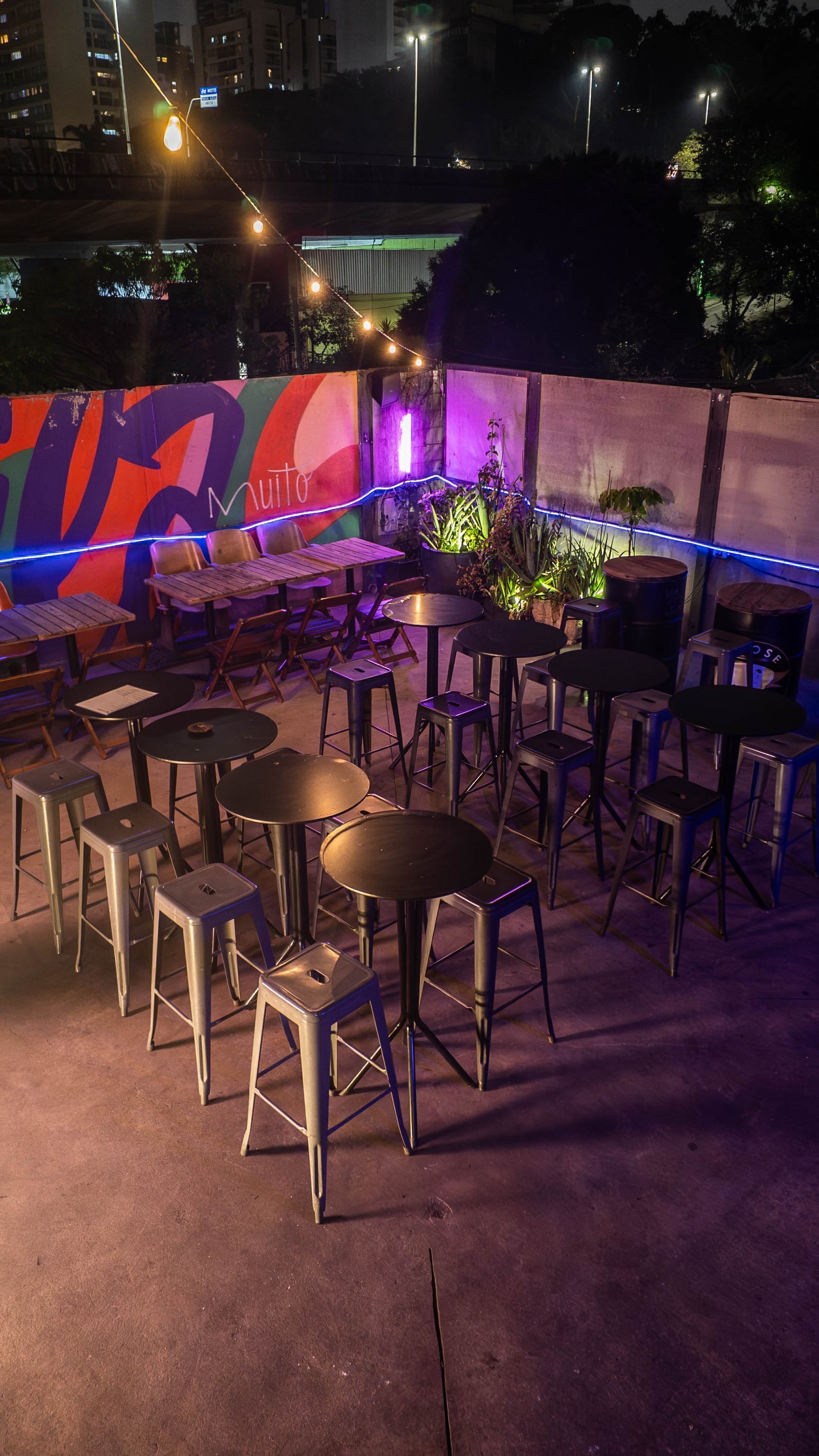 Laje do Espaço Opalina preparada para receber um evento